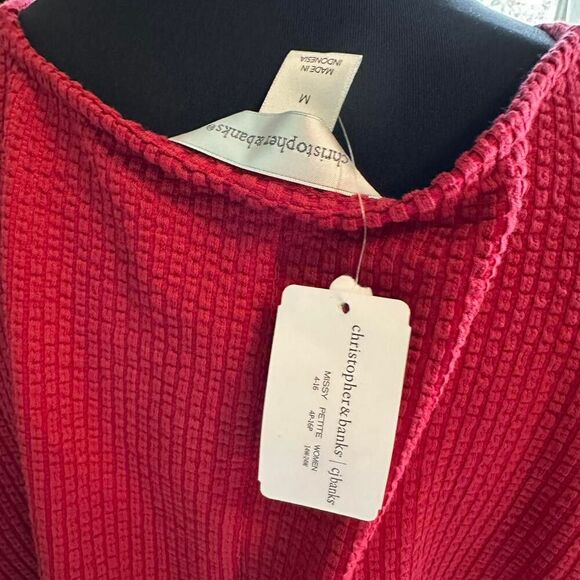 NWT Christopher & Banks Red Boxy Top M – Effortless Chic, 4th of July - Picture 6 of 7